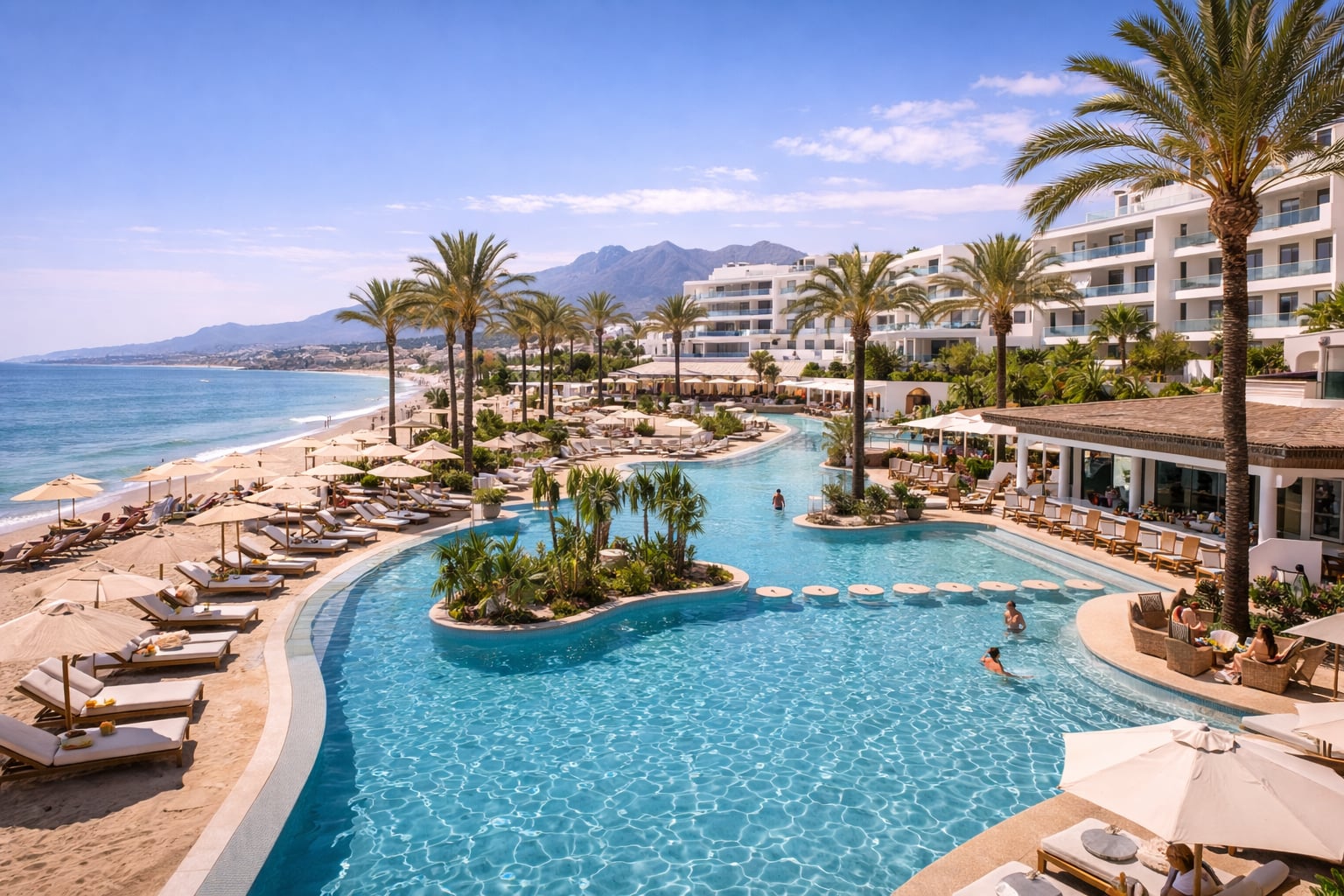 Luxe resort met zwembad aan de Middellandse Zee